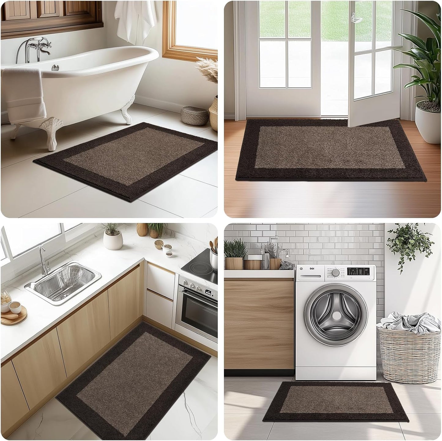 Machine Washable Kitchen Rug 32" x 72", Non Slip Indoor Door Rug, Absorbent Entrance Runner Rug for Bedroom, Hallway, Bathroom, Floor (Roll Packing)