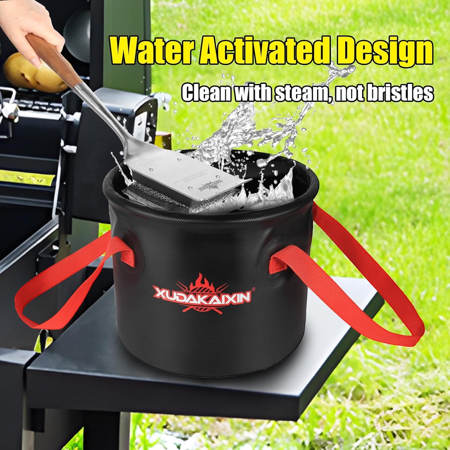 BBQ Replaceable Scraper Cleaning Head, Durable for Cast Iron or Stainless-Steel Grates, Barbecue Cleaner (Only Replaceable Cleaning Head No Grill Brush)