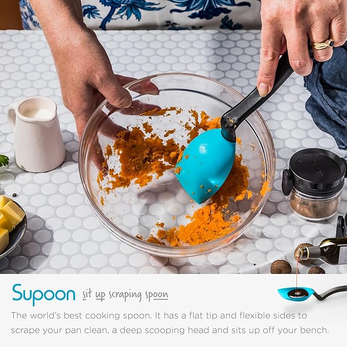 Dreamfarm Ultimate Set of The Best Silicone & Nylon Non-Stick-Safe Kitchen Cooking Utensils Set with Chopula, Supoons, Clongs Lite, Sharple, & Lestrain - Party Mix