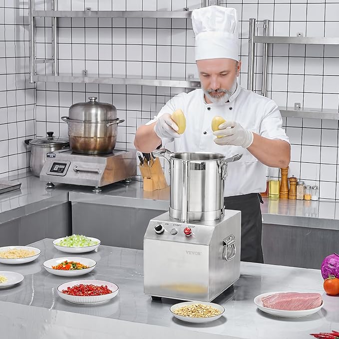 VEVOR Food Processor & Vegetable Chopper, 4.3 Quart Food-Grade Stainless Steel Food Processor Chopper with 2 Extra S-Curve Blades, Ideal for Chopping Vegetables, Fruit, Grains, Nuts