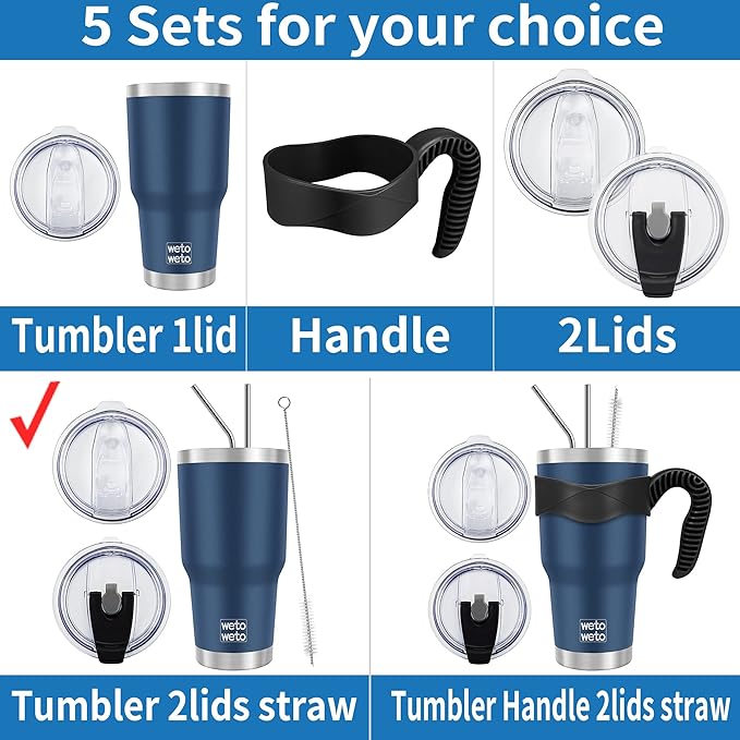 WETOWETO 30 oz Tumbler with 2 Lids and 2 Straws,18/8 Stainless Steel Vacuum Insulated Coffee Tumbler,Insulated Travel Mug Water Cup with Leak-Proof Straw Lid & Flip Lid (Purple, 1 Pack)