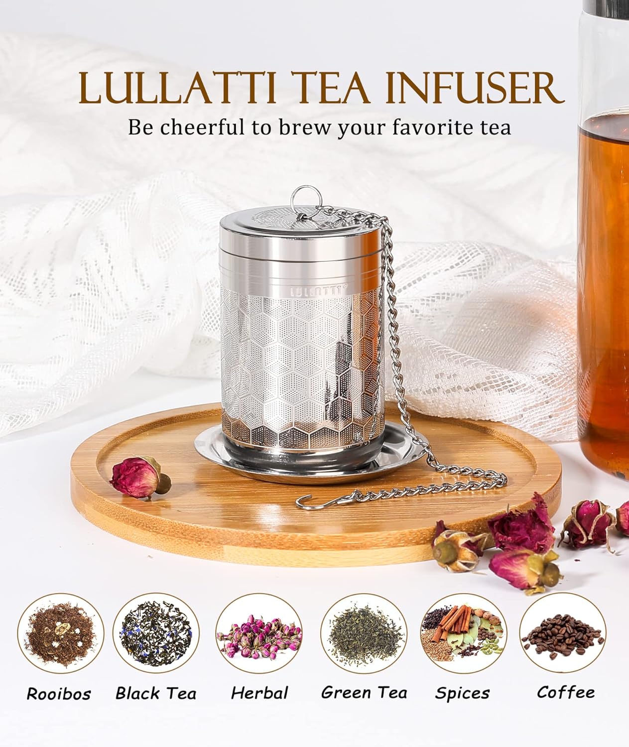 Large Tea Infuser for Loose Tea(2 Pack), 304 Stainless Steel Tea Ball Strainer, Extra Fine Mesh Tea Steeper for Brewing All Kind of Tea, Fits for Most Teapot, Cups or Mugs