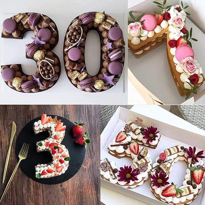 Ducodocu Silicone Cake Pans 3D Large Number Cake Mould Novelty Cake Tins DIY Baking Mold for Birthday Wedding Anniversary 10 inch Number of 3