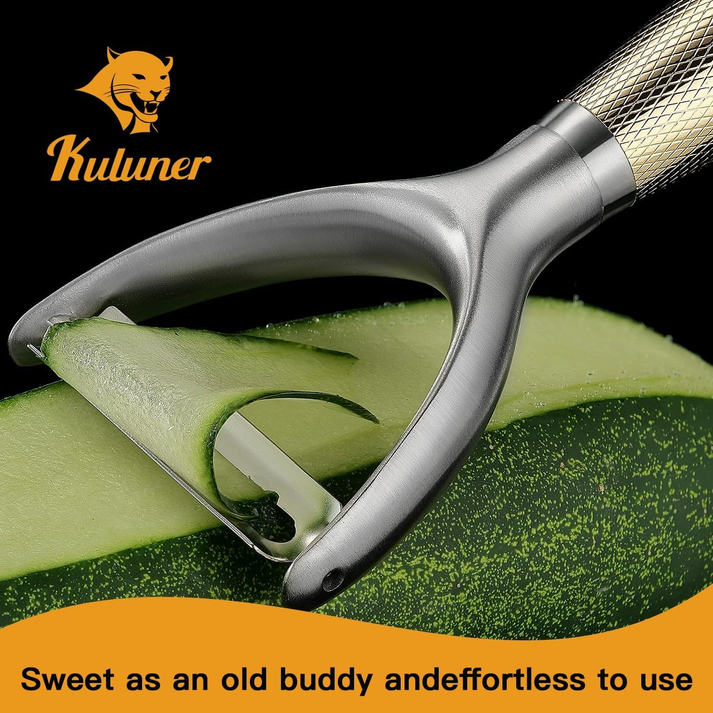 Luxury Y-Type Vegetable Peeler – 24K Gold Plated Handle, 304 Stainless Steel Ultra Sharp Blade, Ideal for Potatoes, Apples, and Other Fruits & Vegetables