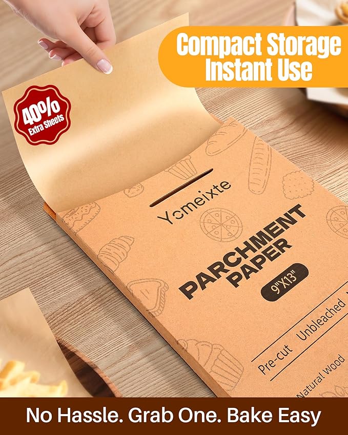 360 Parchment Paper Sheets 12x16 Inch | Natural Brown Precut Unbleached Baking Paper for Oven, Air Fryer, Grilling & Steaming | Non-Stick, Greaseproof Half Sheet Pan Liners | Bulk Pack