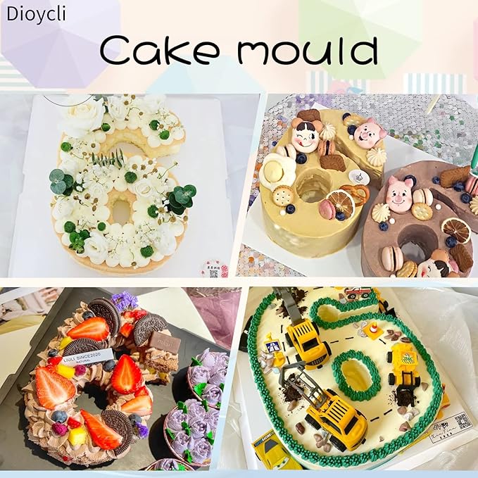 Dioycli Large Number Cake Pans for Baking 3D Cake Silicone Cake Mold DIY Personalized Cake Pan for Birthday and Wedding Anniversary Number 6 Cake Pan of 10 Inch