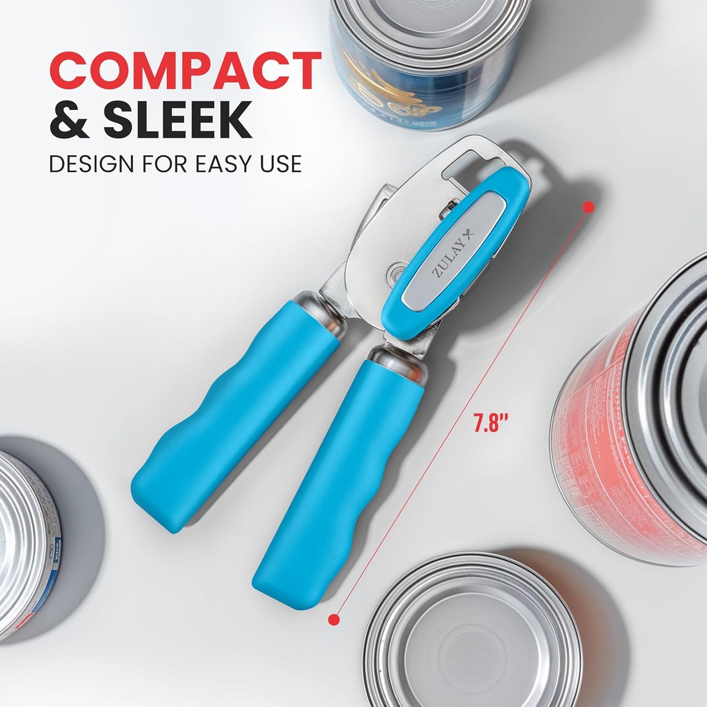 Zulay Kitchen Manual Can Opener with Bottle Opener with Turn Knob