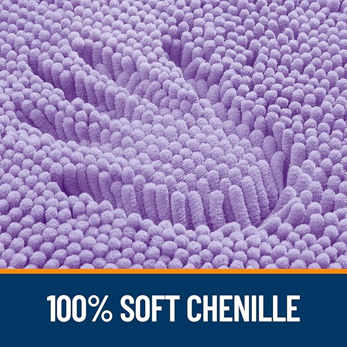 OLANLY Bathroom Rugs 70x46, Extra Soft Absorbent Chenille Bath Rugs, Rubber Backing Quick Dry, Machine Washable Bath Mats for Bathroom Floor, Tub and Shower, Home Decor Accessories, Lavender