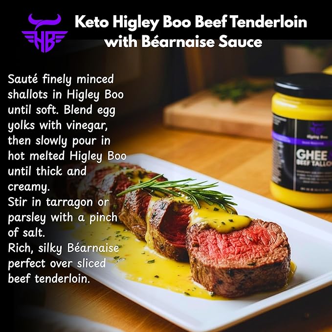 Higley Boo Premium Ghee & Beef Tallow for Cooking – 100% Animal-Based Cooking Oil | Keto, Carnivore & Paleo Friendly | Seed Oil Free | Zero Carbs, Zero Sugar | Gluten-Free, Lactose-Free | 16oz Jar