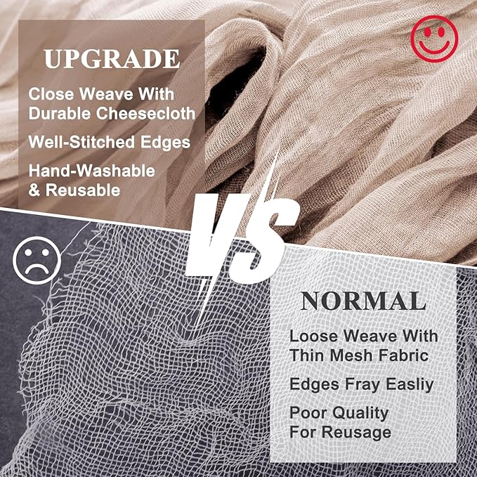 Wokceer Cheesecloth Table Runner 3Pack 10FT Nude Pink Boho Gauze Cheese Cloth Table Runner for Party Long Rustic Sheer Table Runners for Baby Bridal Shower Wedding Easter Table Decor