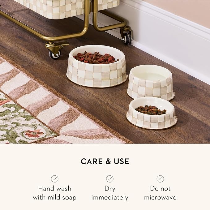 MACKENZIE-CHILDS Mocha Check Cat Dish
