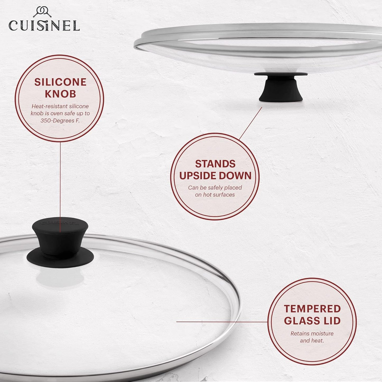 Glass Lid - 12"-inch/30.48-cm/308mm - Compatible with Lodge - Fully Assembled Tempered Replacement Cover - Oven Safe for Skillet Pots Pans: Universal for all Cookware: Cast Iron, Stainless, Non-Stick
