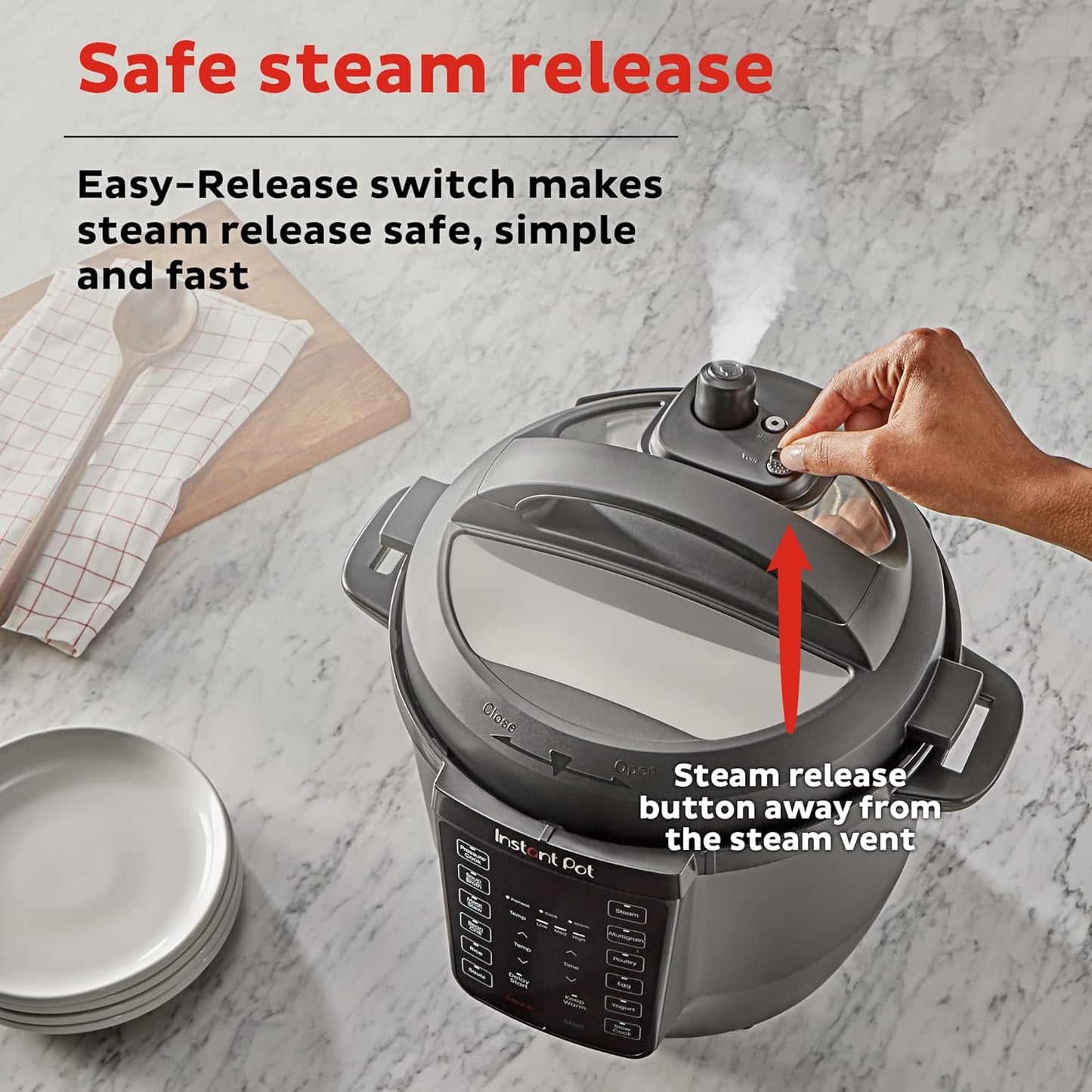 Instant Pot RIO, 7-in-1 Electric Multi-Cooker, PressureCooker, SlowCooker, RiceCooker, Steamer, Sauté, Yogurt Maker, & Warmer, Includes App With Over 800 Recipes, 6 Quart