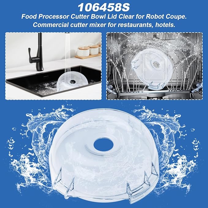 106458S Cutter Bowl Lid For Robot Coupe R2 R2N R2B R2 Dice And R101B Food Processors 106458S Replacement Lid