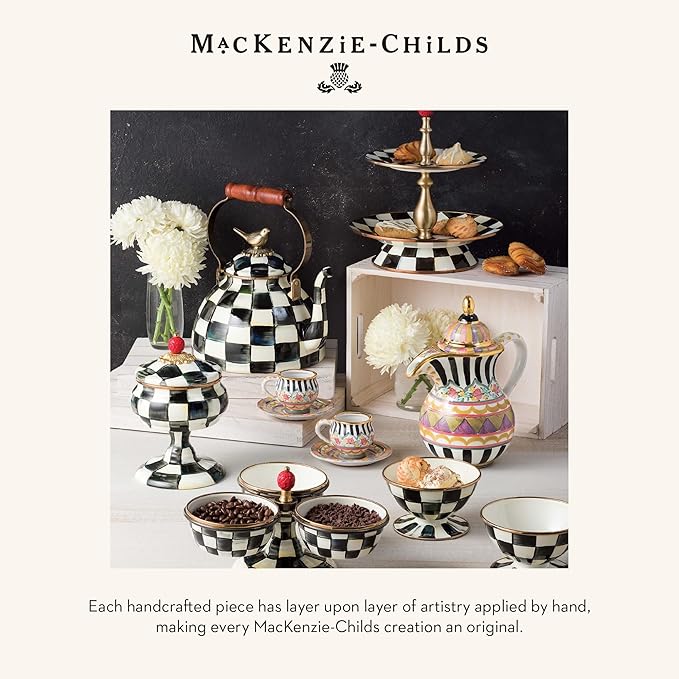 MACKENZIE-CHILDS Kitchen Spoon, Silicone Cooking Spoon, Black-and-White Courtly Check