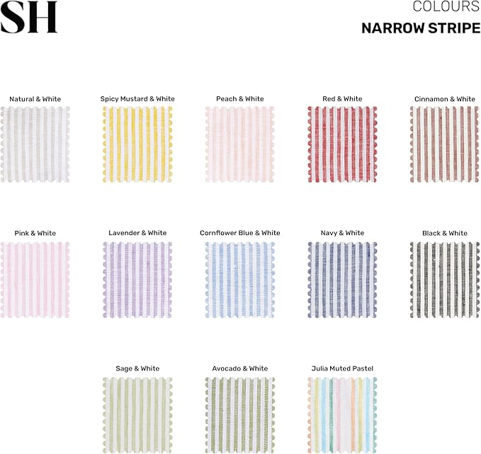 Solino Home Linen Striped Table Runner 36 Inches - Narrow Stripe, 100% Pure Linen Pink and White Small Table Runner 14 x 36 Inch Ideal for Dresser and Coffee Tables, Christmas