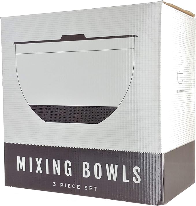 Stainless Steel Mixing Bowls with Lids and Non Slip Bases (Set of 3, Blue)