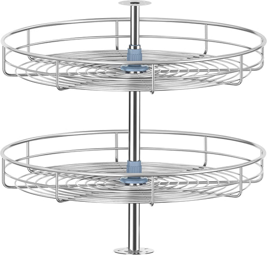 20" Lazy Susan Turntable for Cabinet - Corner Cabinet Organizer for Kitchen, Full Circle Corner Cabinet Lazy Susan Replacement Shelves Rotating Rack for Corner Base