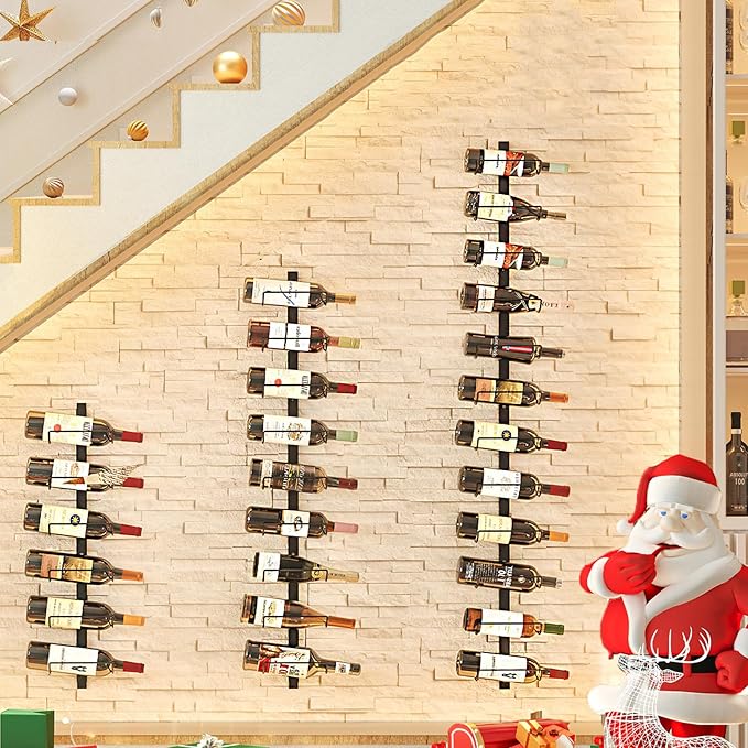 Sonyabecca Wall Wine Rack for 12 Wine Bottles，DIY Detachable Wine Storage Organizer, Wall Mount Wine Bottle Display Holder Used As One or Four, for Kitchen,Pantry,Wine Cellar,Gift for Dad,Husband