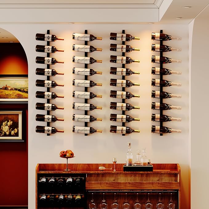 Sonyabecca 3 Pack 12 Bottle Wall Wine Rack?DIY Wine Rack Wall Mounted, Wall Mounted Wine Rack Display Holder Used as One or Four, for Kitchen, Dining Room, Bar, Wine Cellar