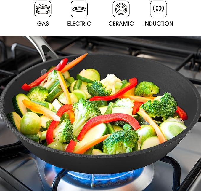 imarku Non Stick Frying Pans - 8 & 10 inch Frying Pan Set Nonstick Skillet, Professional Frying Pans Nonstick with Cool Stainless Steel Handle, Dishwasher Safe, Best Gifts