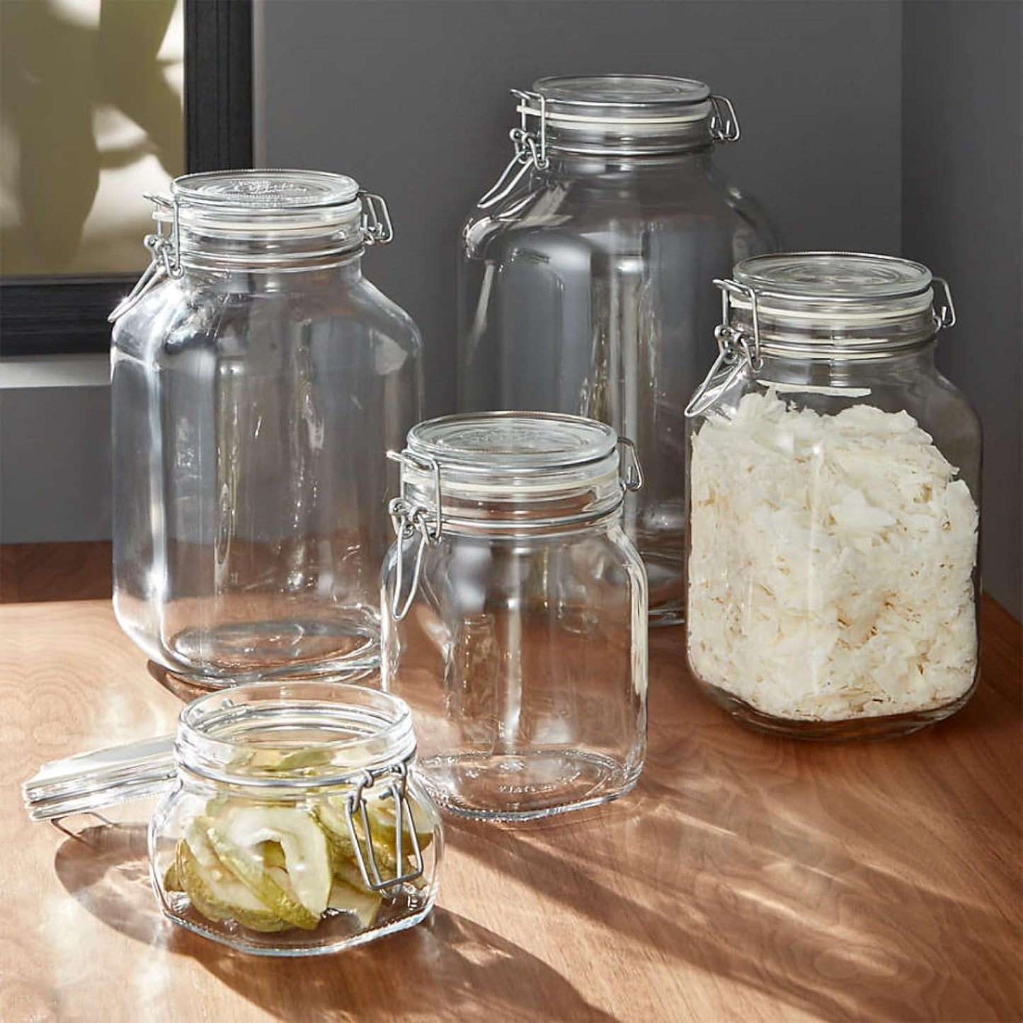 Bormioli Rocco SYNCHKG114546 Fido Clear Glass Jar with 85 mm Gasket , 0.75 Liter (Pack of 2)