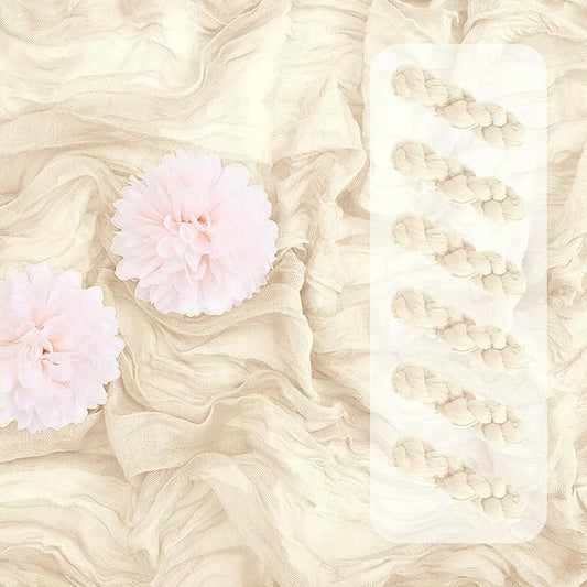 Aktor 6 Pack Ivory Cheesecloth Table Runner 10Ft Gauze Table Runner Boho Semi Sheer Cheese Cloth Fabric Runners for Wedding Birthday Baby Shower Party Table Decoration（Ivory）