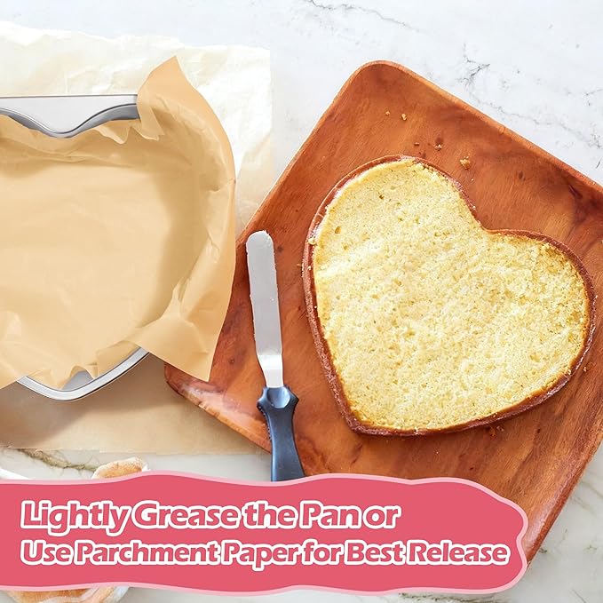 E-far 6 Inch Heart Cake Pan, 2Pcs Stainless Steel Small Heart Shaped Cake Mold, Cake Tin Baking Pan for Valentine's Day Anniversaries Wedding, Non-Toxic & Dishwasher Safe