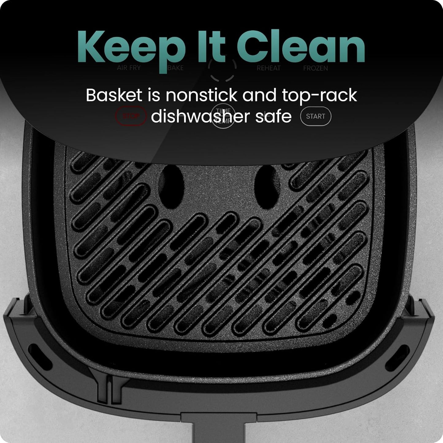 Chefman TurboX 4-in-1 Air Fryer, 5-Quart Airfryer for Extra Crispy Chicken, Fries, Wings, and More, Air Fry, Bake, Reheat, and Frozen Functions, Digital Touch Controls, Dishwasher Safe - Gray