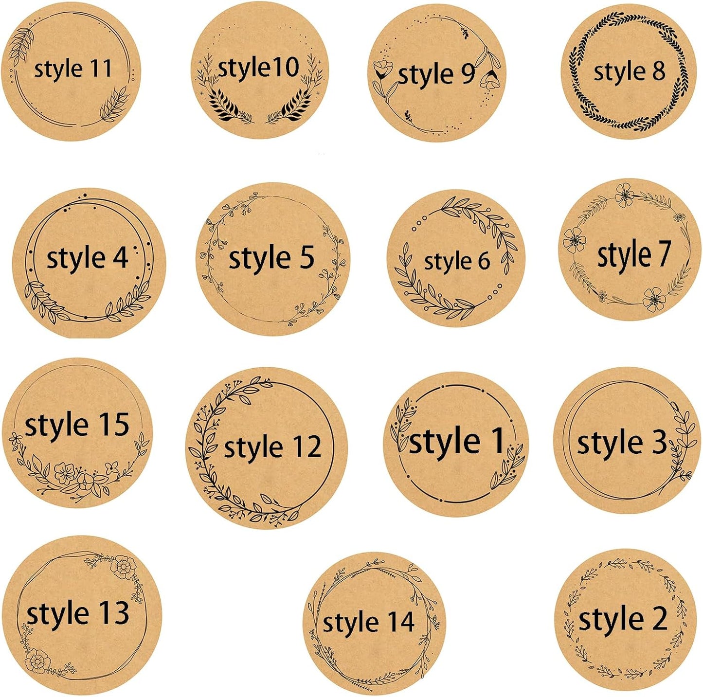 Custom Stickers Kraft Paper Labels Personalized Withe Text, Business Logo Customized Food Jars Labels Bakery Label Sticker Package Favor Canning Circle 100pcs (Style 13)