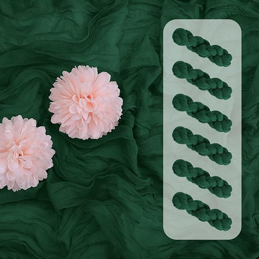 Aktor 6 Pack Christmas Table Runner 10Ft Emerald Green Cheesecloth Table Runner Gauze Boho Semi Sheer Cheese Cloth Fabric Runners for Wedding Birthday Baby Shower Party Decoration（Emerald Green）