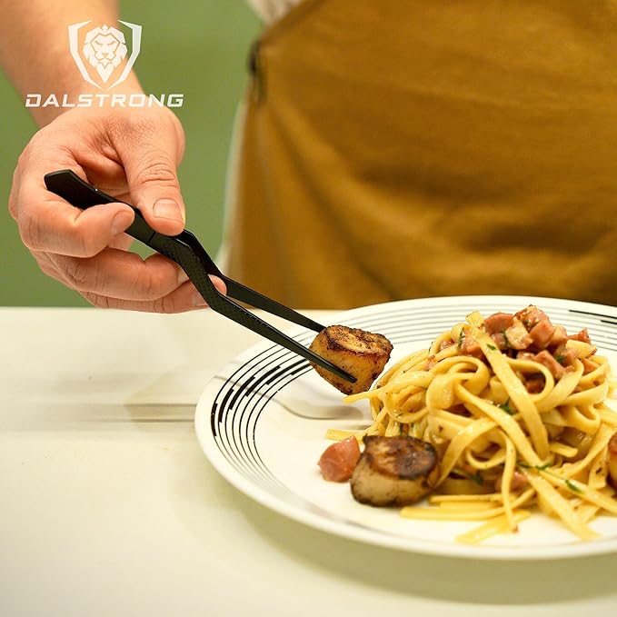 Dalstrong Professional Food Tweezers and Kitchen Tongs Set-2pc(6.5" & 10")-High-Precision, Black Titanium Coating, Multi-Use, 304 Stainless Steel-Gift Perfect for Culinary