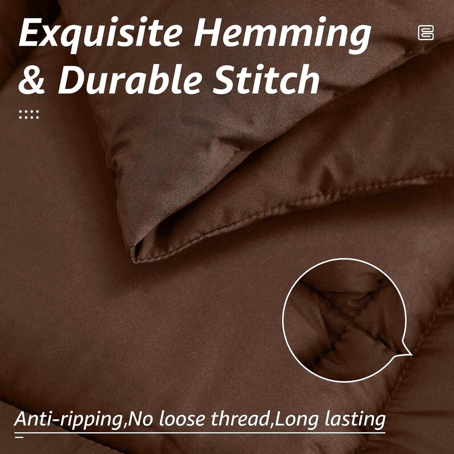 HYLEORY All Season Twin Size Bed Comforter - Cooling Down Alternative Quilted Duvet Insert with Corner Tabs - Winter Warm - Machine Washable - Mocha Coffee