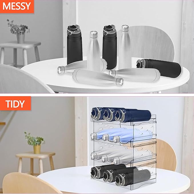 Stackable Wine Rack,Wine Bottle Holder for Inside Cabinet,for Pantry,Refrigerator,Countertop Organization-4 Tiers for 12 Bottles