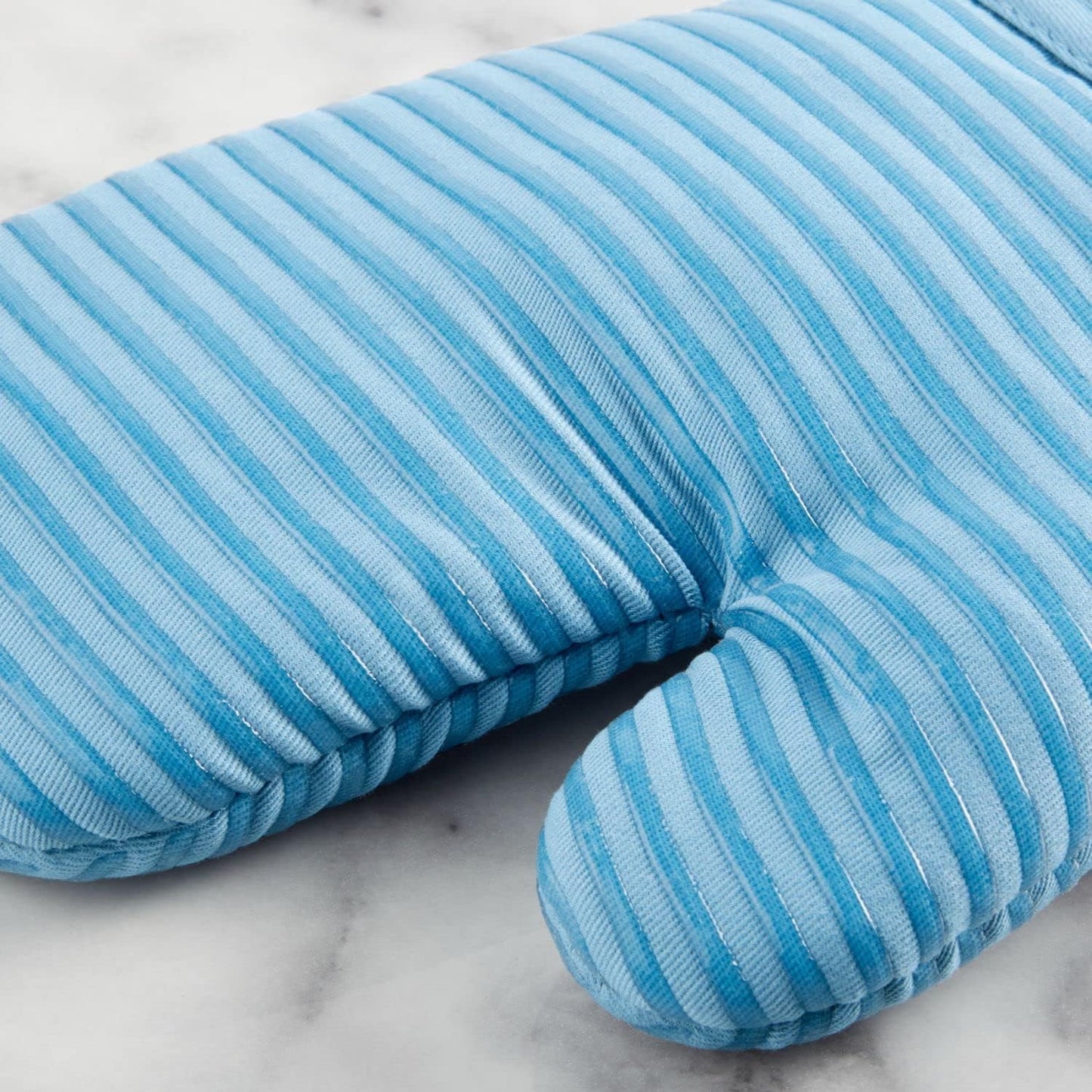 KitchenAid Quilted Cotton Terry Cloth Oven Mitt, Pot Holder Heat Resistant, 16"x26", 7"x13" & 7"x10", Blue Velvet