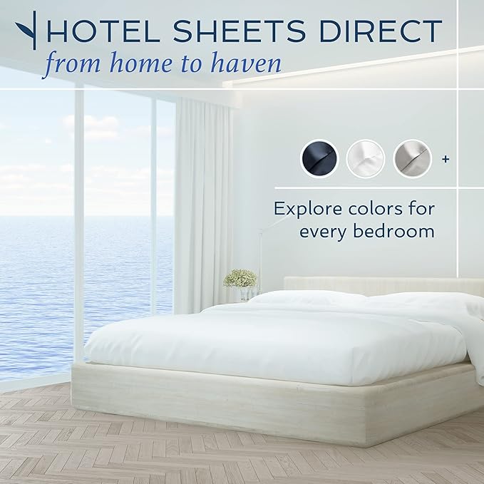 Hotel Sheets Direct 4 Piece Bed Sheet Set California King Size, 100% Viscose Derived from Bamboo Sheets Set with 2 Pillowcases, Cooling & Breathable Luxury Bedding, Moisture-Wicking & Silky Soft, Gray