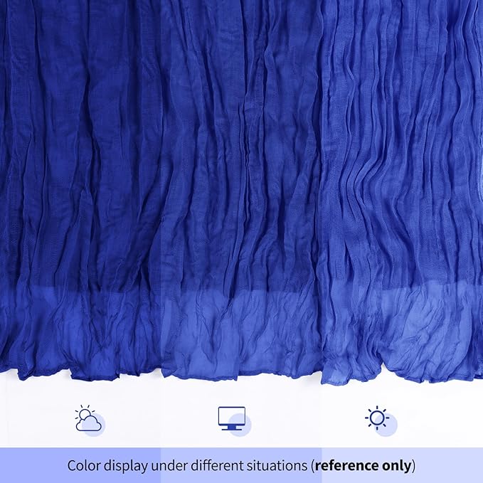 6 Pack Royal Blue Cheesecloth Table Runner 17x108 Inch Semi Sheer Boho Gauze Cheese Cloth Fabric Table Runners, for Wedding Party Baby Shower Birthday Home Decor Garden Farmhouse