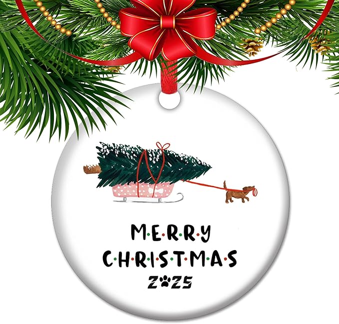 Merry Woofmas Dog Christmas Ornaments,2025 Christmas Keepsake, Xmas Tree Decoration
