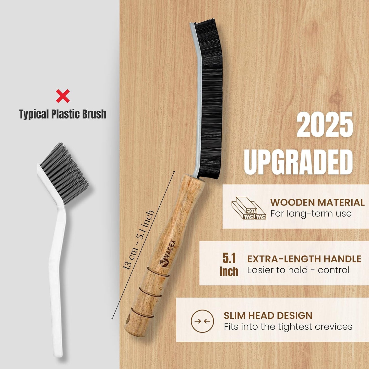 Crevice Cleaning Brush - Grout Scrub Brush, House Cleaning Supplies, Gap Cleaning Tools, Home Essentials, Gifts for Women Men, Hard Bristle Crevice Cleaner Brush for Household Use, Bathroom (3PCS)