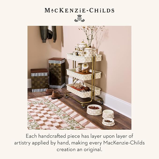MACKENZIE-CHILDS Mocha Check Cat Dish