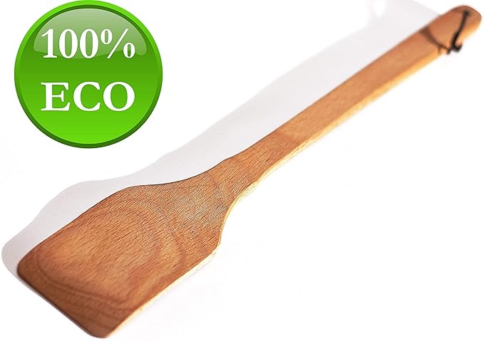 ECOSALL 18" Large Wooden Spoon and Long Wooden Stir Paddle Bundle. Heavy Duty Wooden Spoons For Cooking In Big Pots - Brewing, Canning, Crawfish Boil, Stirring & Mixing.