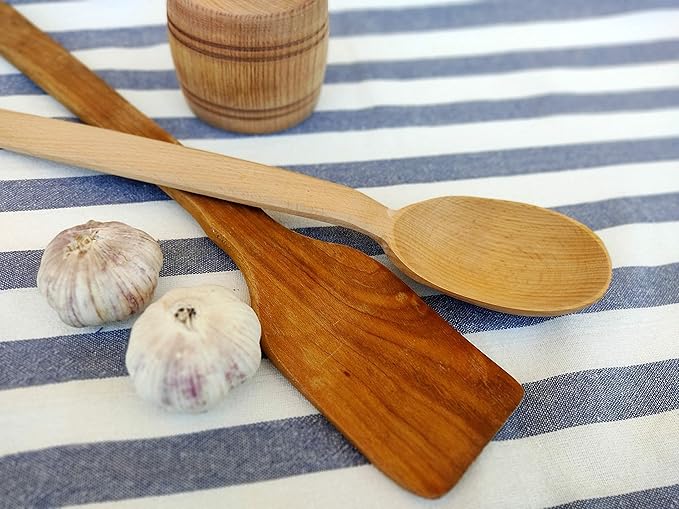 ECOSALL 18" Large Wooden Spoon and Long Wooden Stir Paddle Bundle. Heavy Duty Wooden Spoons For Cooking In Big Pots - Brewing, Canning, Crawfish Boil, Stirring & Mixing.