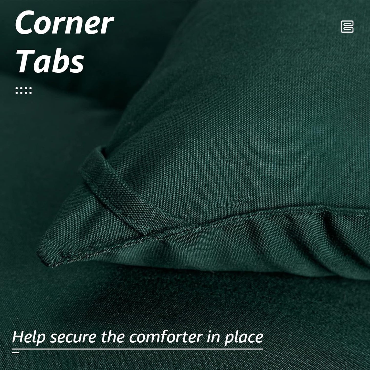 HYLEORY All Season King Size Bed Comforter - Cooling Down Alternative Quilted Duvet Insert with Corner Tabs - Winter Warm - Machine Washable - Emerald Green