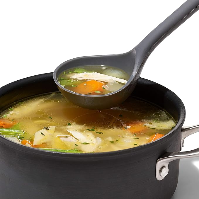 OXO Good Grips Silicone Everyday Ladle, 719812689807, Peppercorn, One Size