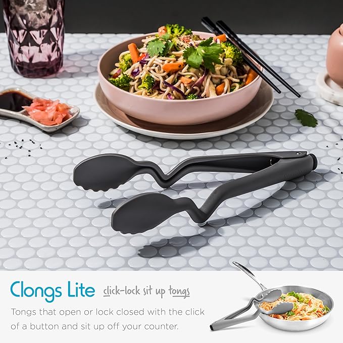 Dreamfarm Ultimate Set of The Best Silicone & Nylon Non-Stick-Safe Kitchen Cooking Utensils Set with Chopula, Supoons, Clongs Lite, Sharple, & Lestrain - Party Mix