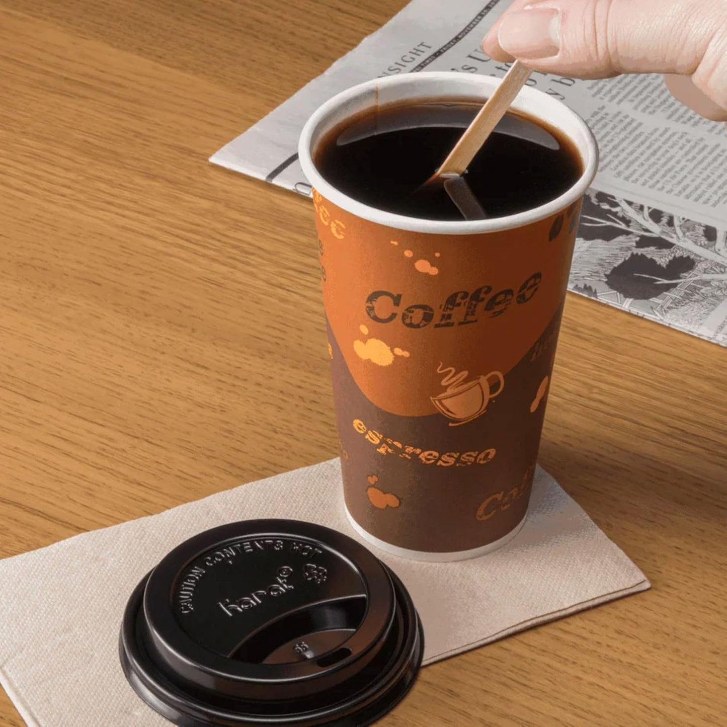 Karat 16 oz Paper Hot Coffee Cups [1000 ct] Disposable, Leak-Resistant Double Poly-Lined Cups for Hot Beverages, 90mm (C-K516)