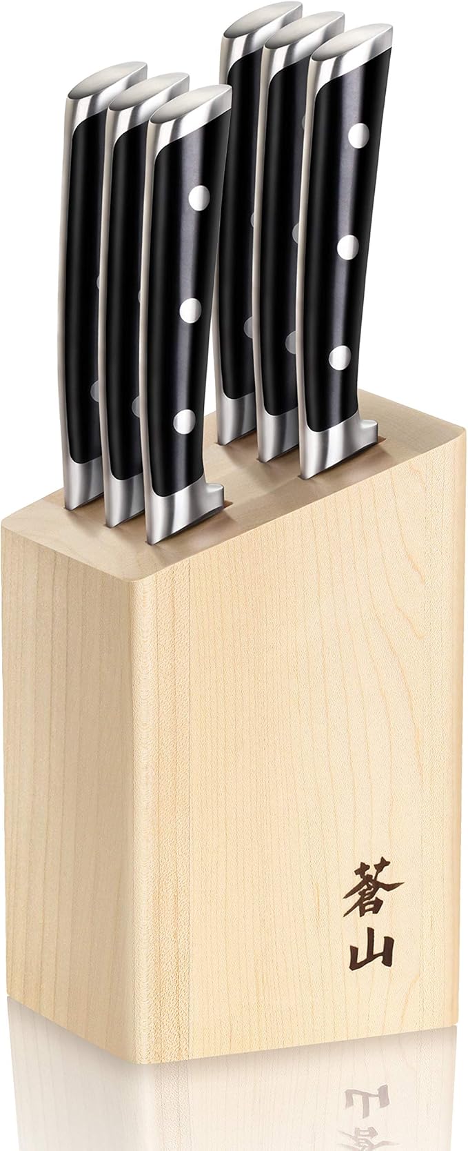Cangshan TS Series 1022278 Swedish 14C28N Steel Forged 6-Piece Steak Knife Block Set, Maple