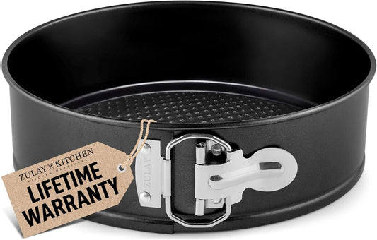 Zulay Premium Springform Pan 9-Inch Nonstick Cheesecake Pan with Removable Bottom, Leak-Proof Design, No Need for Parchment Paper – For Baking Cakes, Cheesecakes, Pies - Easy to Clean (Black)