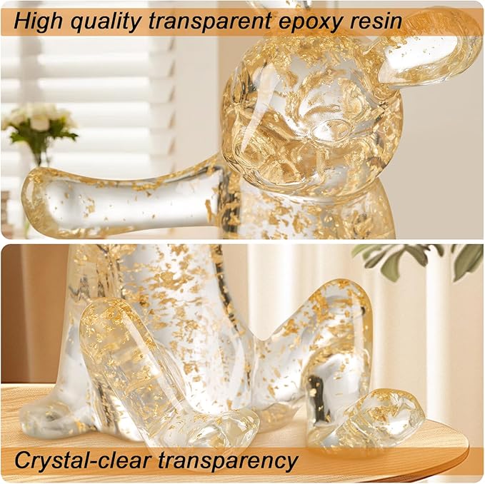 Rabbit Shaped Wine Holder Wine Rack Shelf Resin Sculpture Practical Home Decoration Crafts (Gold)