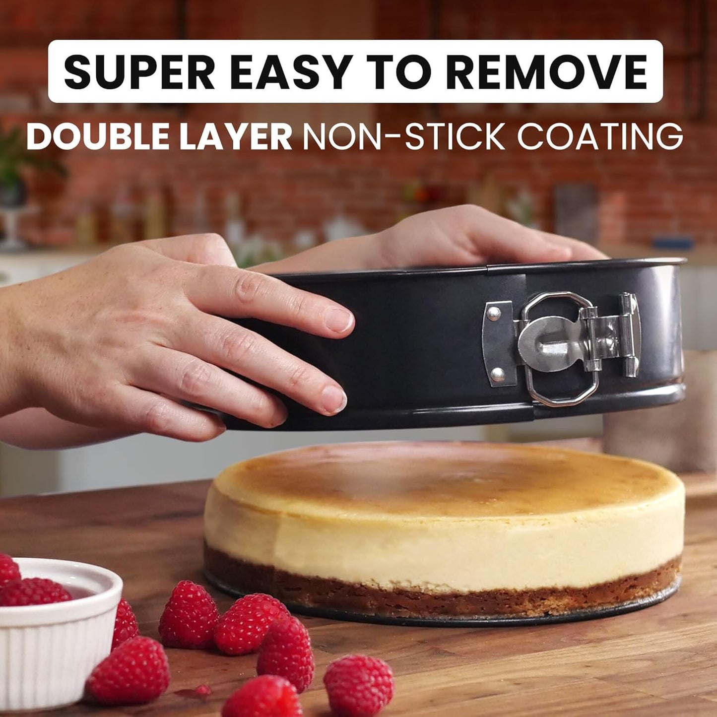 Zulay Premium Springform Pan 9-Inch Nonstick Cheesecake Pan with Removable Bottom, Leak-Proof Design, No Need for Parchment Paper – For Baking Cakes, Cheesecakes, Pies - Easy to Clean (Black)